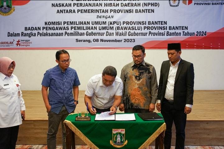 Pemprov Kpu Dan Bawaslu Banten Teken Nphd Pilkada 2024